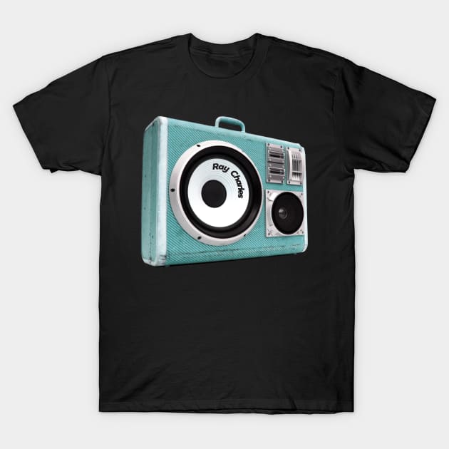 a radio 60s with sticker Ray Charles T-Shirt by theStickMan_Official